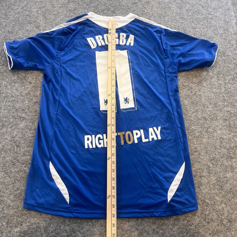 2012 Adidas Adult Medium Blue Chelsea #11 Didier Drogba Soccer Football Jersey - Picture 6 of 9